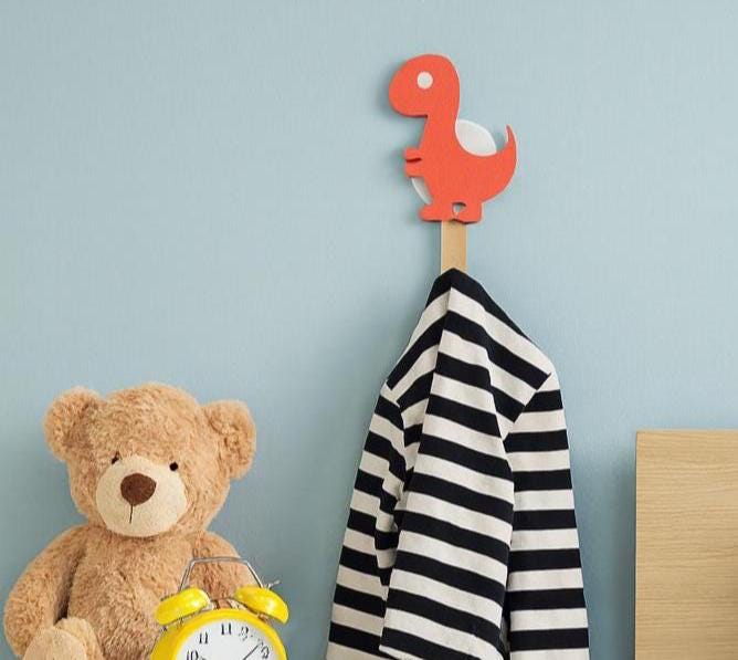 Colourful Childs Dinosaur Clothes or Coat Hook