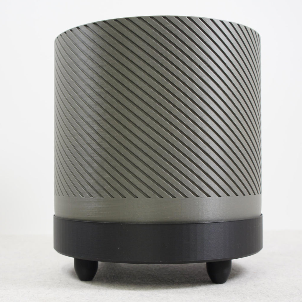 Spiral Groove Planter 18cm – Industrial Grey