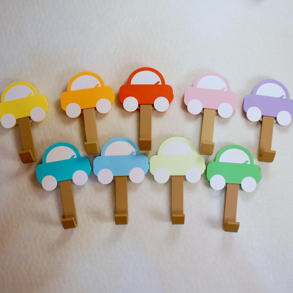 Colorful Car Coat Hook: 3D Printed Kids Room Decor