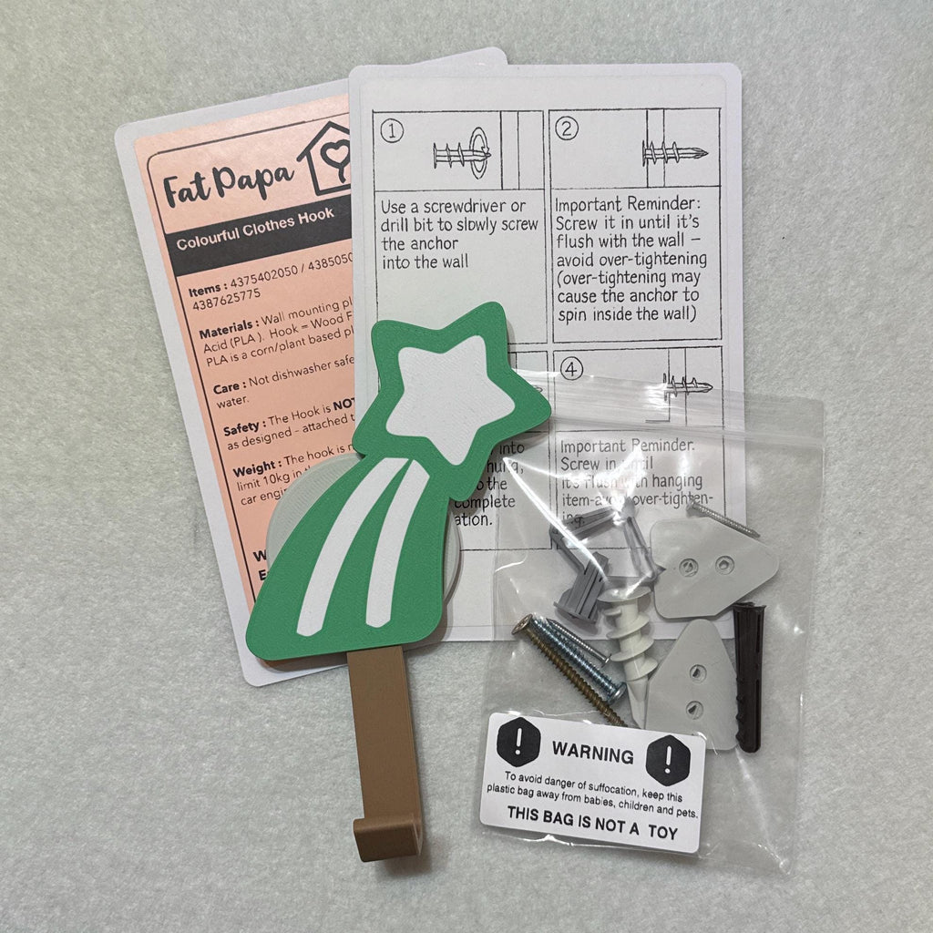 Colourful Childs Shooting Star Clothes or Coat Hook