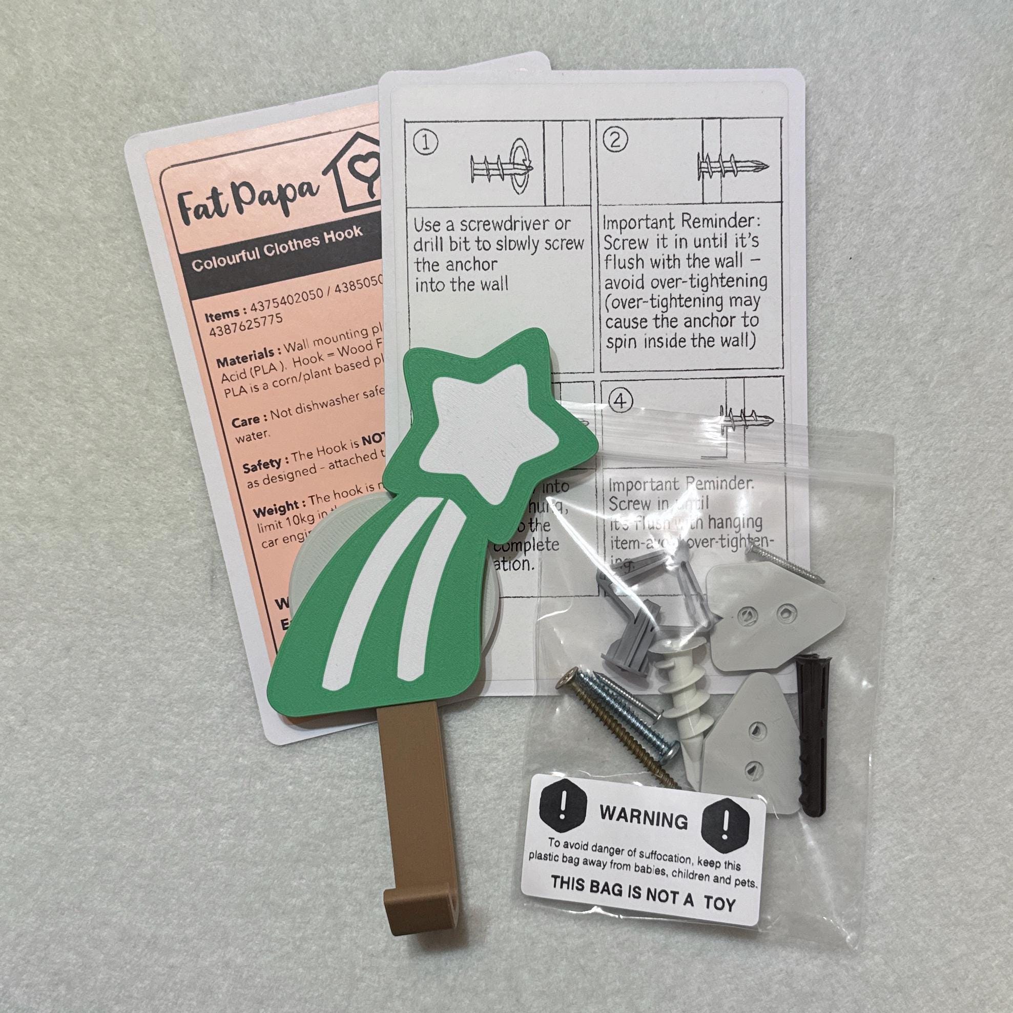 Colourful Childs Shooting Star Clothes or Coat Hook