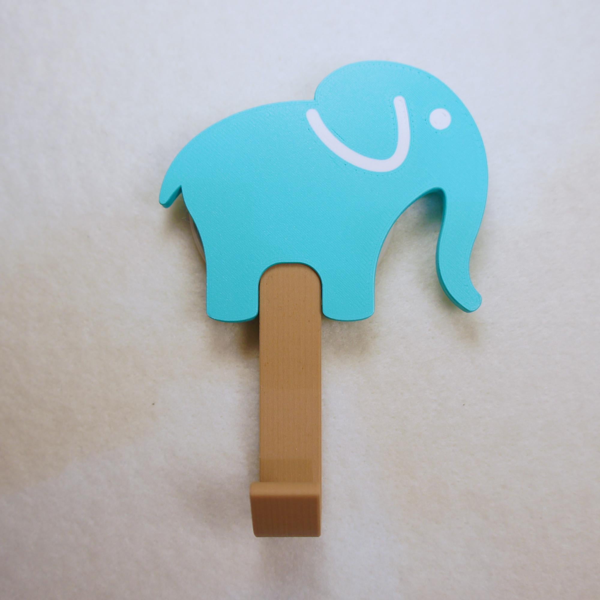 Colourful Childs Elephant Clothes or Coat Hook