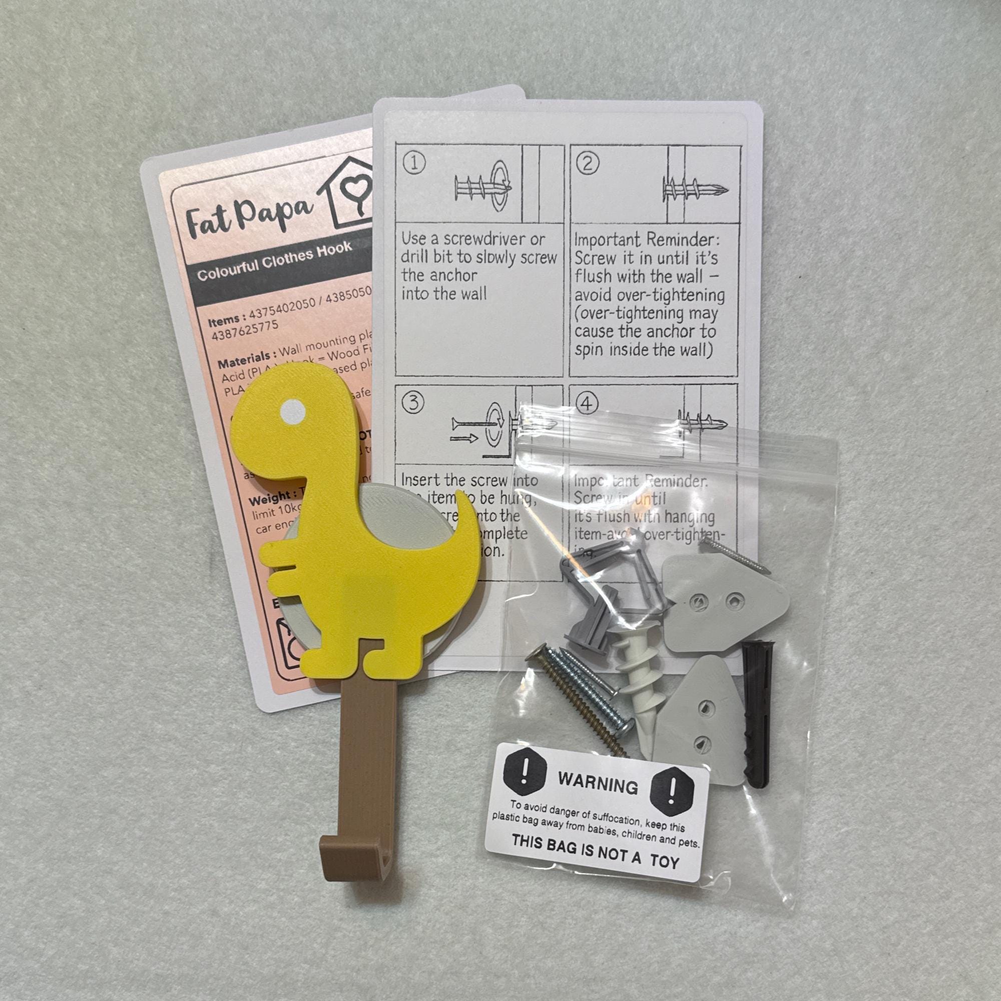 Colourful Childs Dinosaur Clothes or Coat Hook