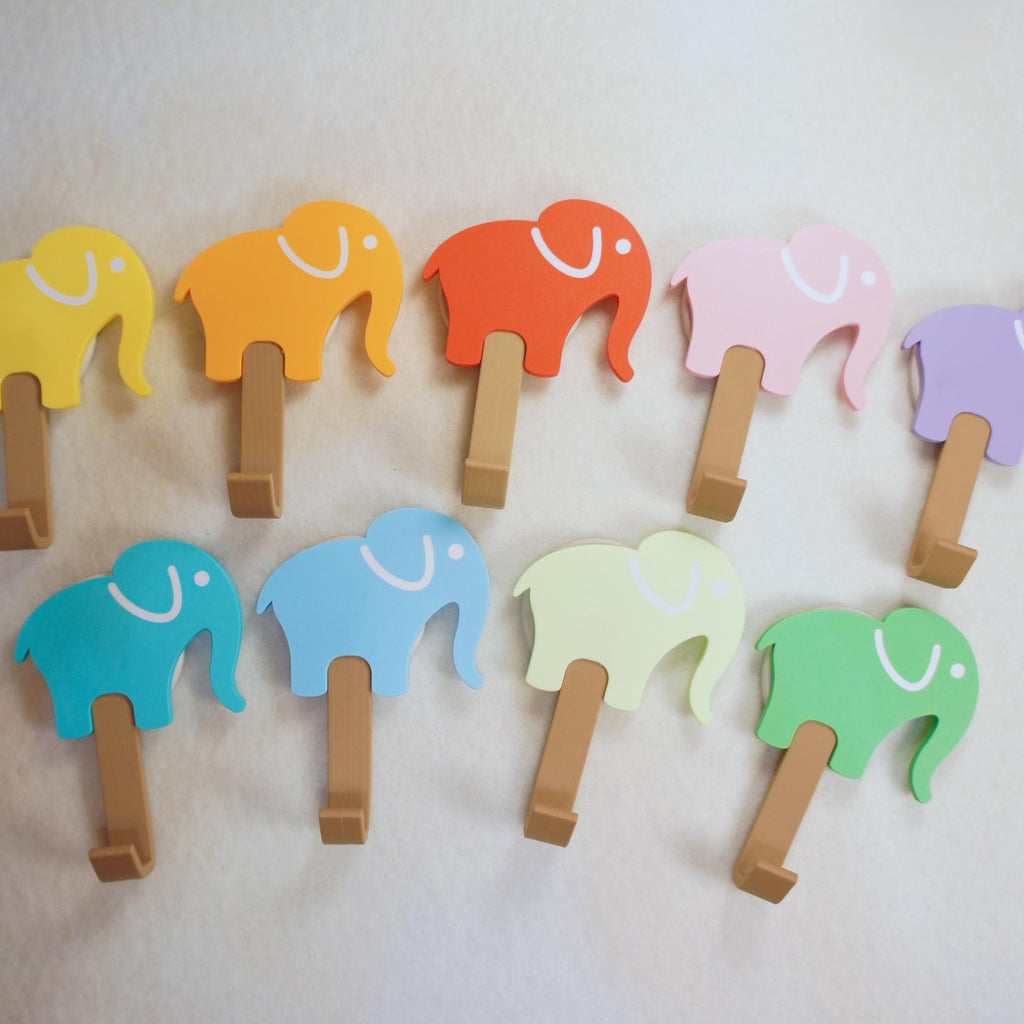 Colourful Childs Elephant Clothes or Coat Hook