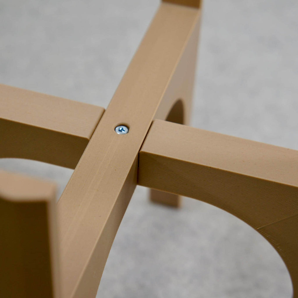 Spiral Groove Plant Pot with Wood-infused Stand - 18cm - Modern Indoor Planter