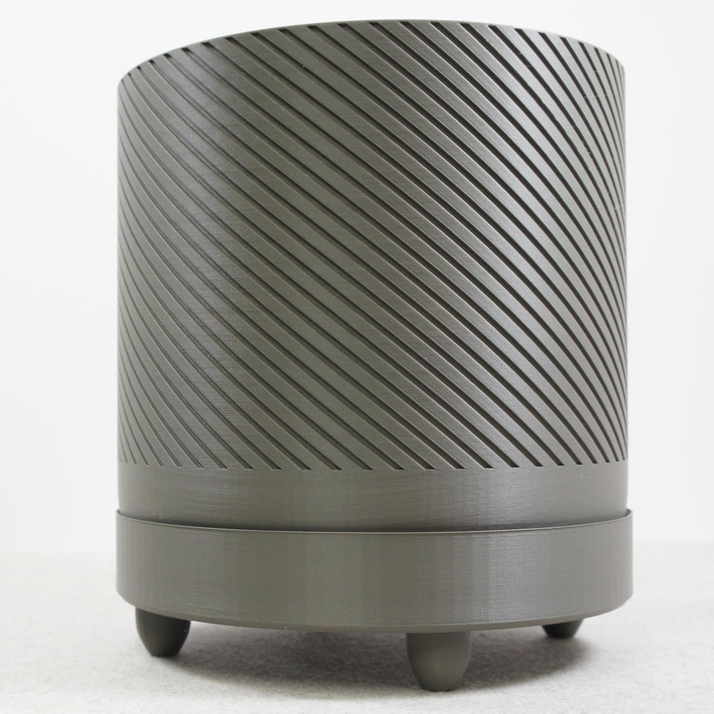 Spiral Groove Planter 18cm – Industrial Grey