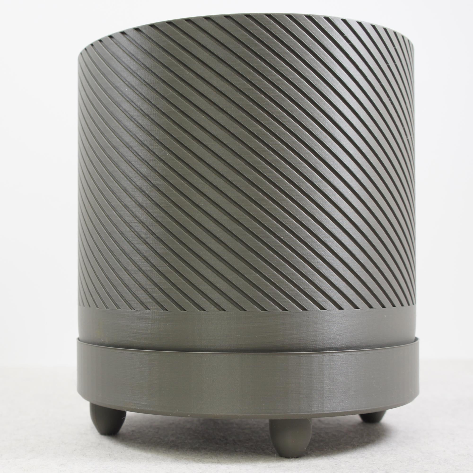 Spiral Groove Planter 18cm – Industrial Grey