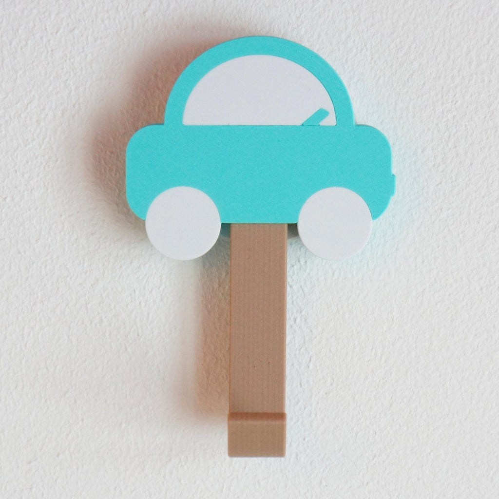Colorful Car Coat Hook: 3D Printed Kids Room Decor