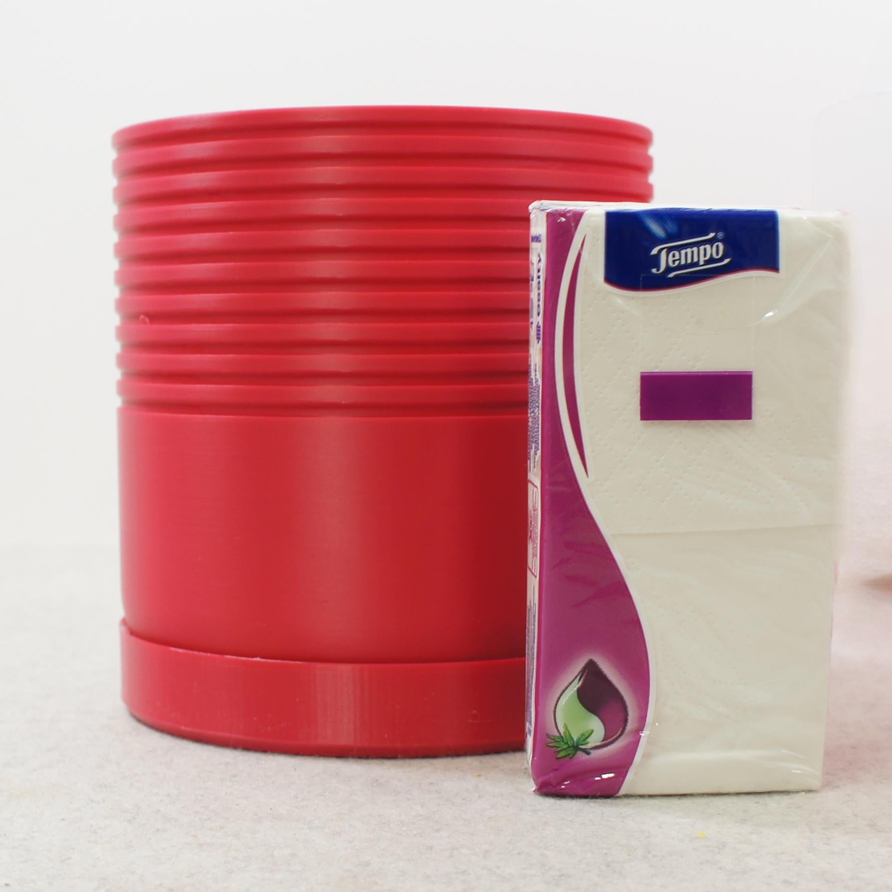 Magenta Pink Ribbed Plant Pot with Drip Tray : 10cm upto 20cm