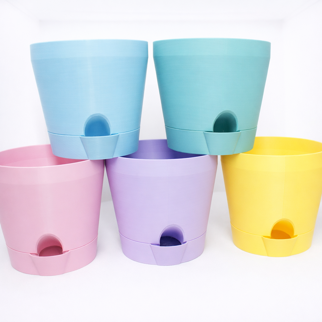 Pastel Colours "Self-Watering" Plant Pot with Drip tray