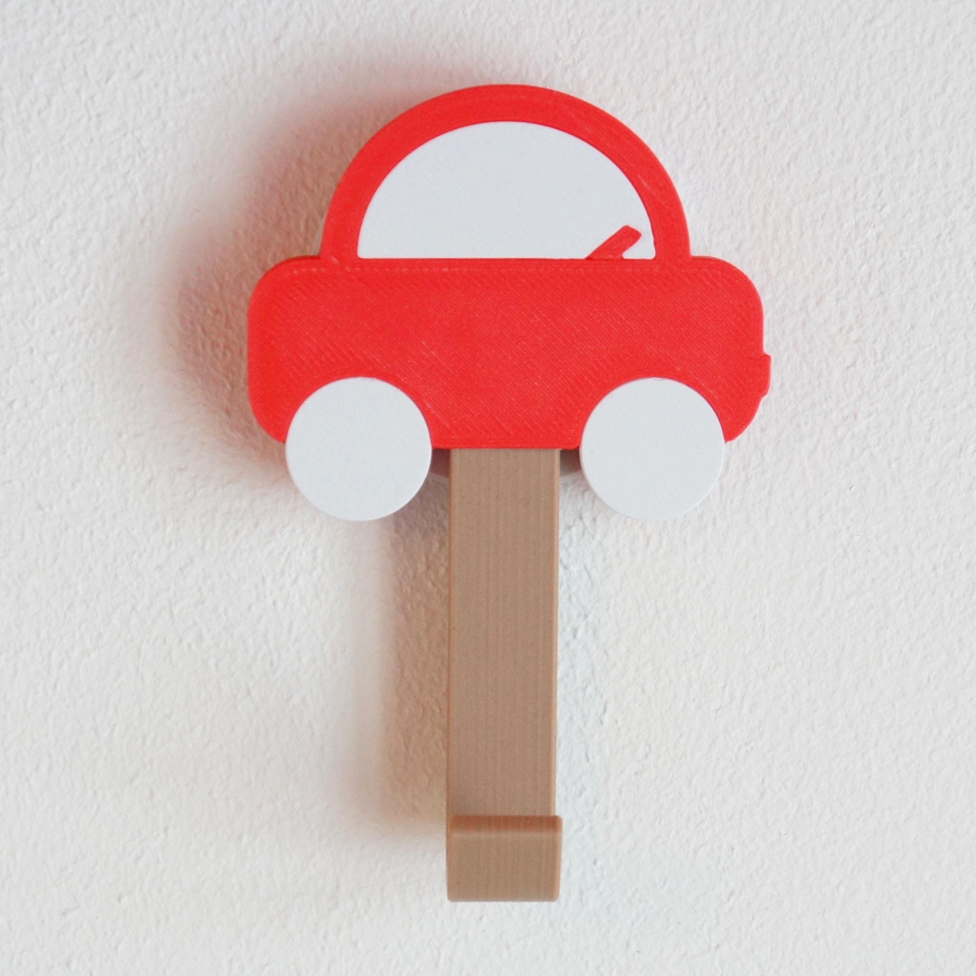 Colorful Car Coat Hook: 3D Printed Kids Room Decor