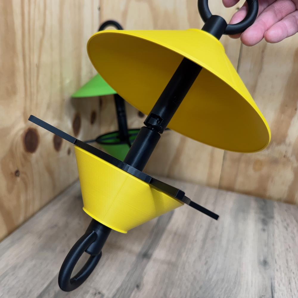 Colourful Hanging Bird Feeder with rain hat and perch