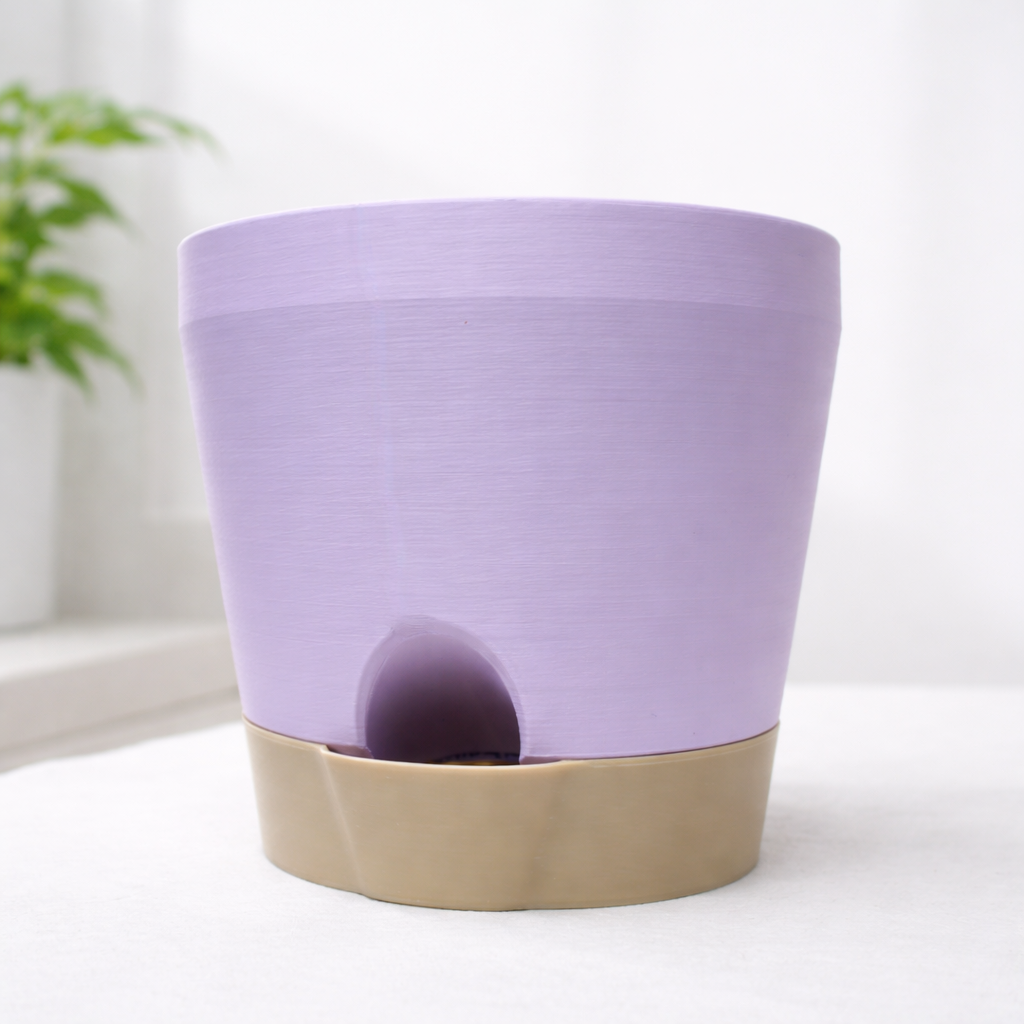 Colourful "Self-Watering" Plant Pot with contrasting Drip tray