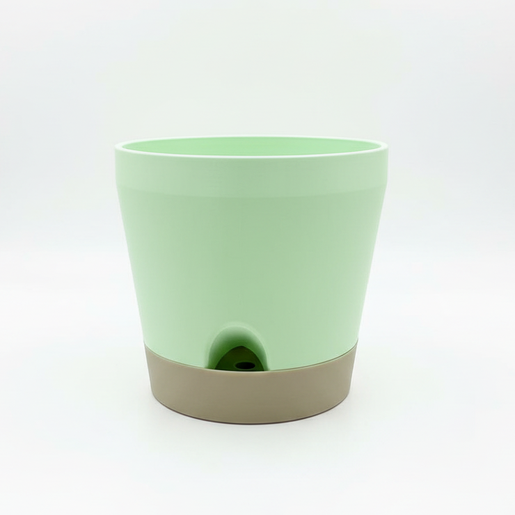 Minty Green Self-Watering Pot in white lightbox