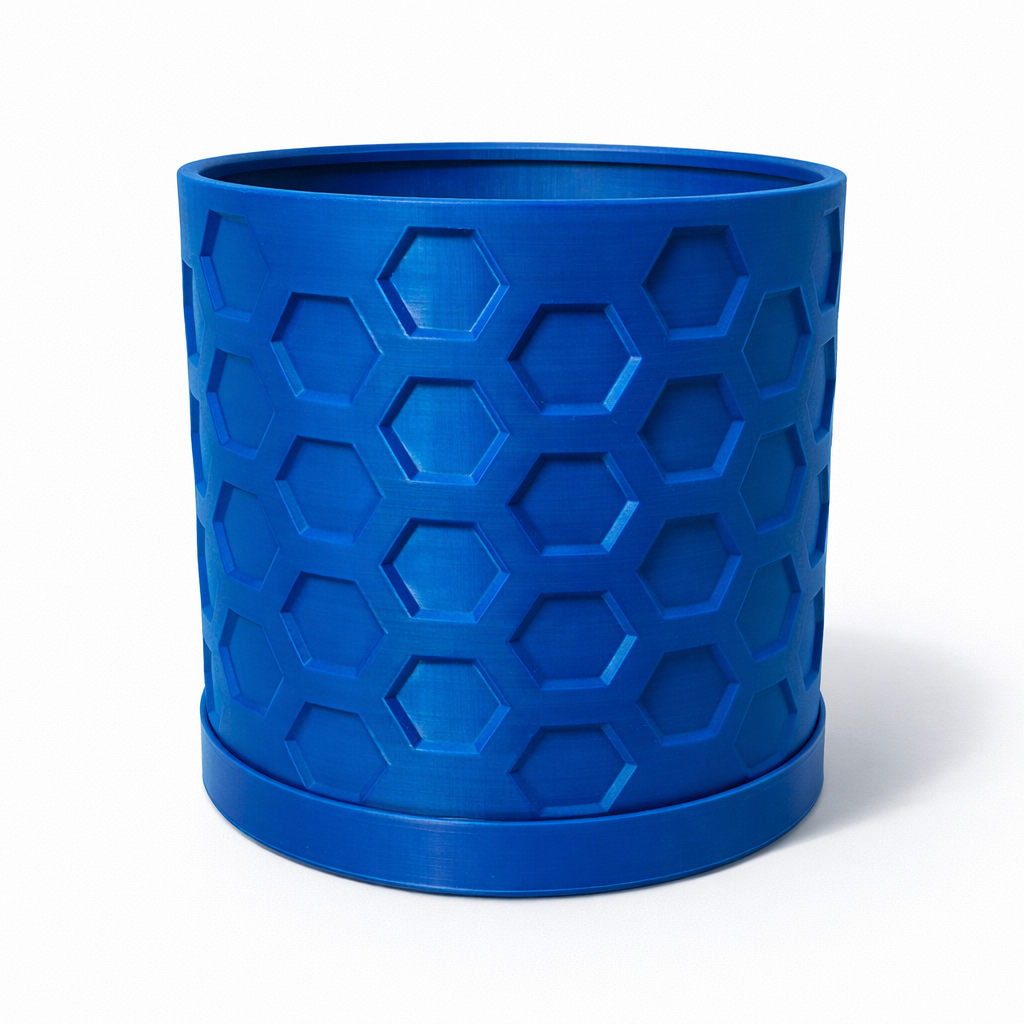 Hexagon Plant Pot with Drip Tray – 16cm