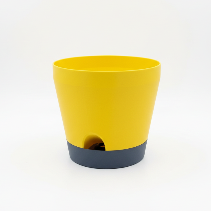 Yellow Self-Watering Pot in white lightbox